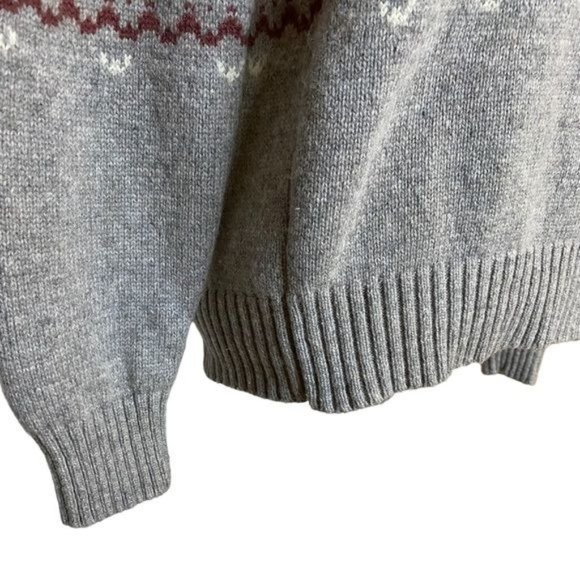 H&M LOGG Sweater Fair Isle Crew Neck Sweater Gray Blue Orange S - Picture 9 of 16